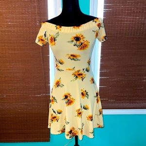 Sunflower off shoulder yellow dress